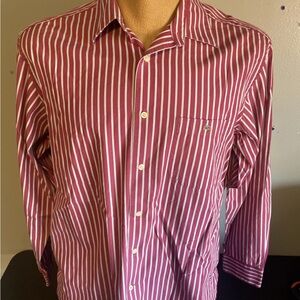 Lacoste Shirt Mens 44 Button Up Striped Long Sleeve Shirt